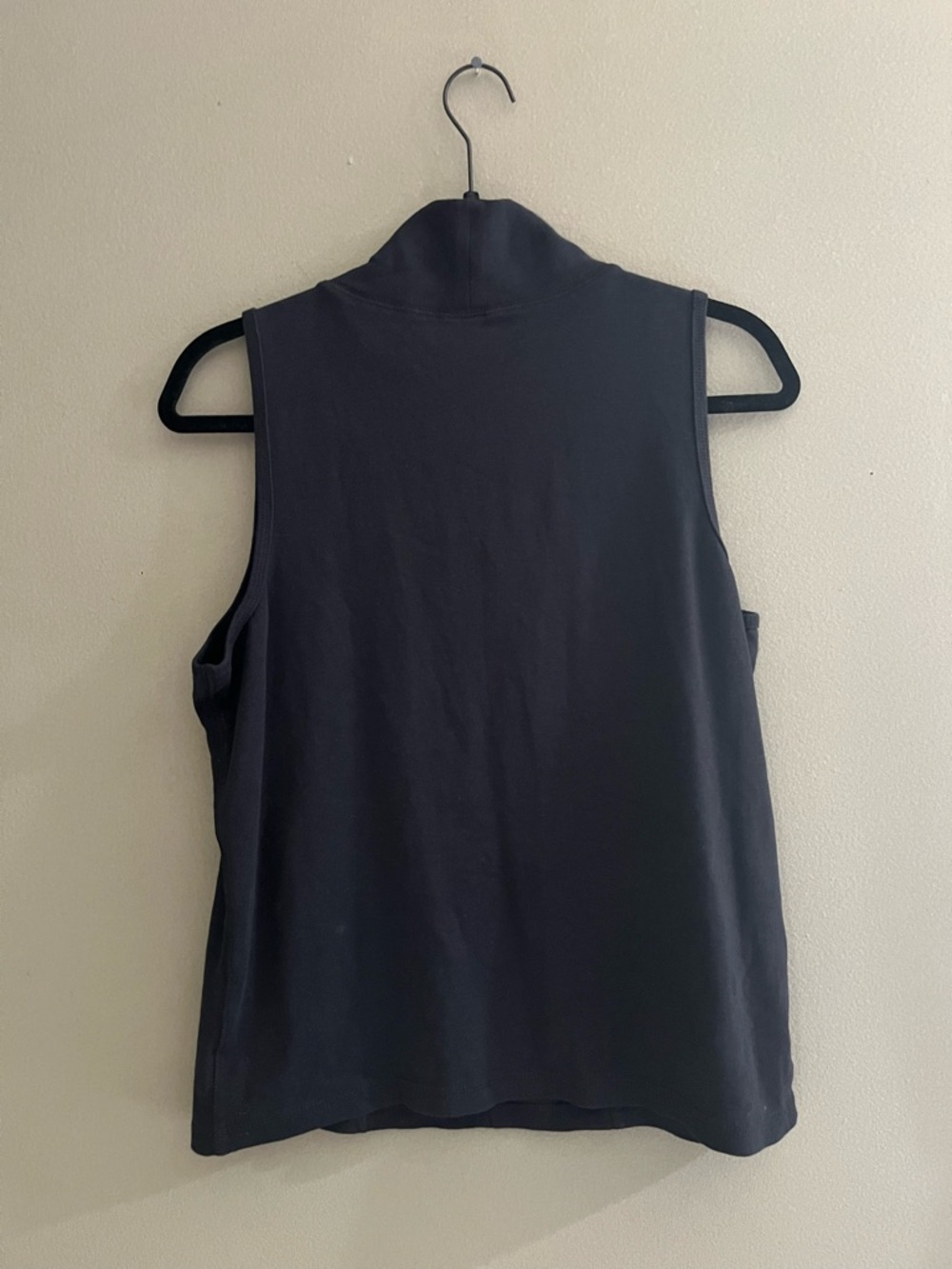 Rafaella Black Sleeveless V-Neck Tank Top 100% Cotton Classic Minimalist XL - Picture 5 of 5